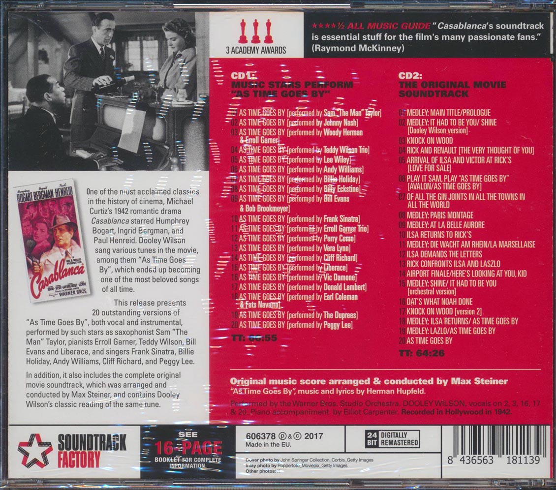 Max Steiner - As Time Goes By: The Music From Casablanca (40 tracks) (2xCD) (incl. 16-page booklet) (24-bit mastering) (remastered)