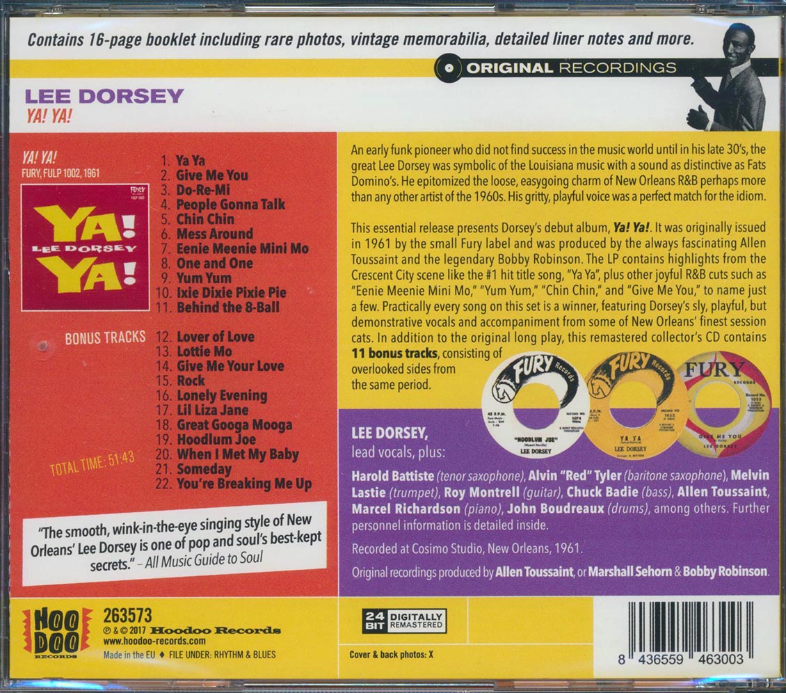 Lee Dorsey - Ya! Ya! (22 tracks) (+11 bonus tracks) (incl. 16-page booklet) (remastered) (24-bit mastering)