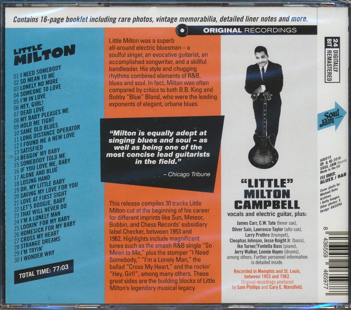 Little Milton - Long Distance Operator: 1953-1962 Sun, Meteor, Bobbin & Checker Sides (30 tracks) (incl. 16-page booklet) (24-bit mastering) (remastered)