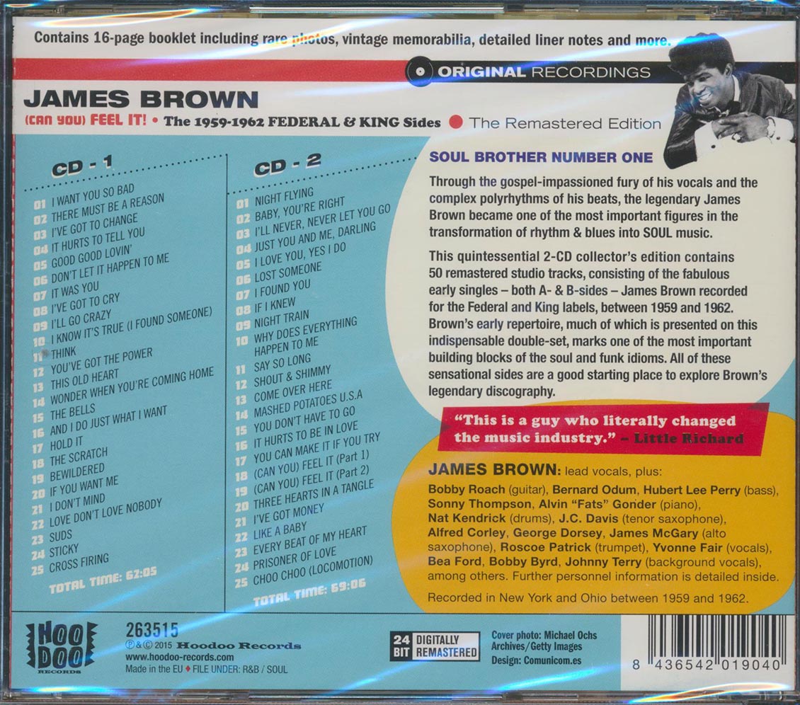 James Brown - Can You Feel It! The 1959-1962 Federal & King Sides (50 tracks) (2xCD) (incl. 16-page booklet) (24-bit mastering) (remastered)