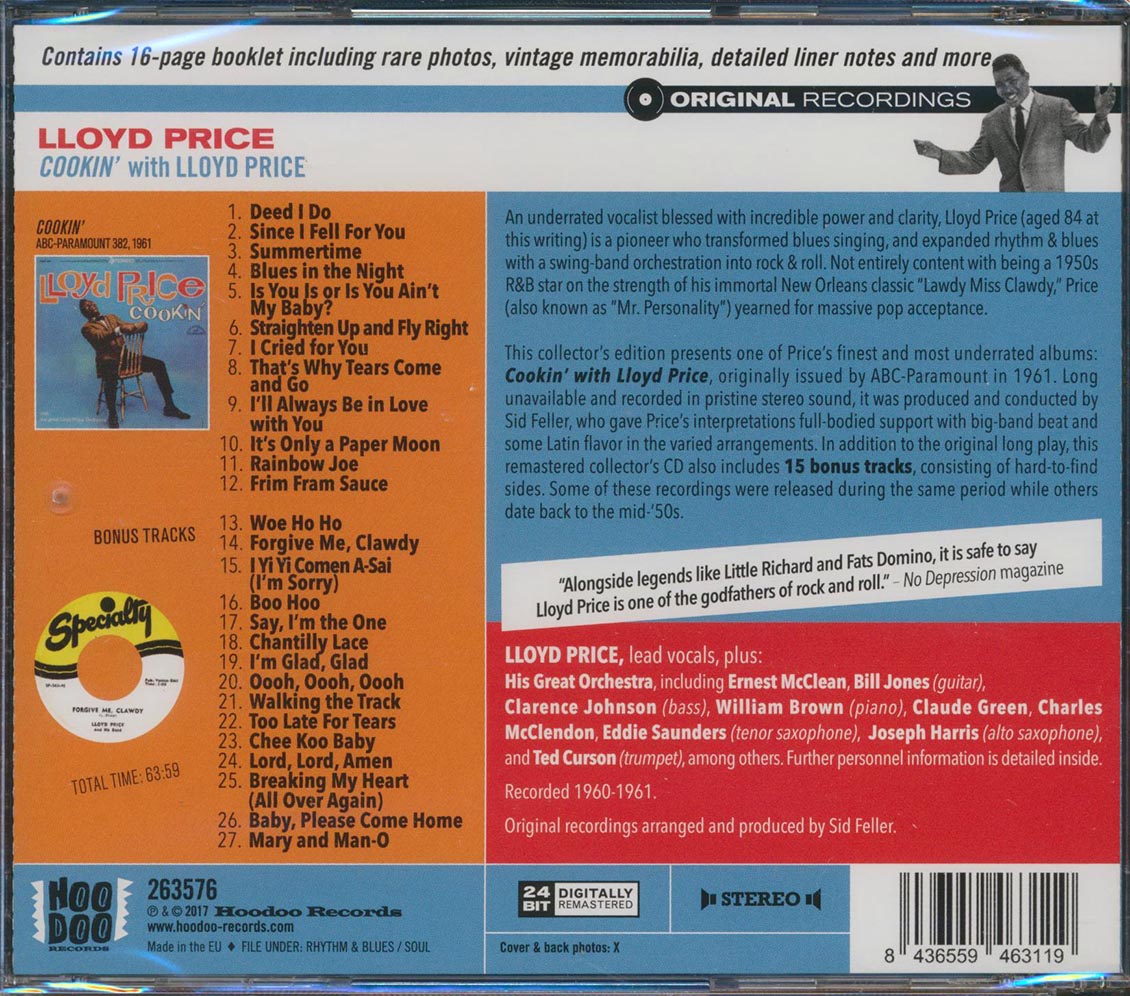 Lloyd Price - Cookin' (27 tracks) (+15 bonus tracks) (incl. 16-page booklet) (24-bit mastering) (remastered)