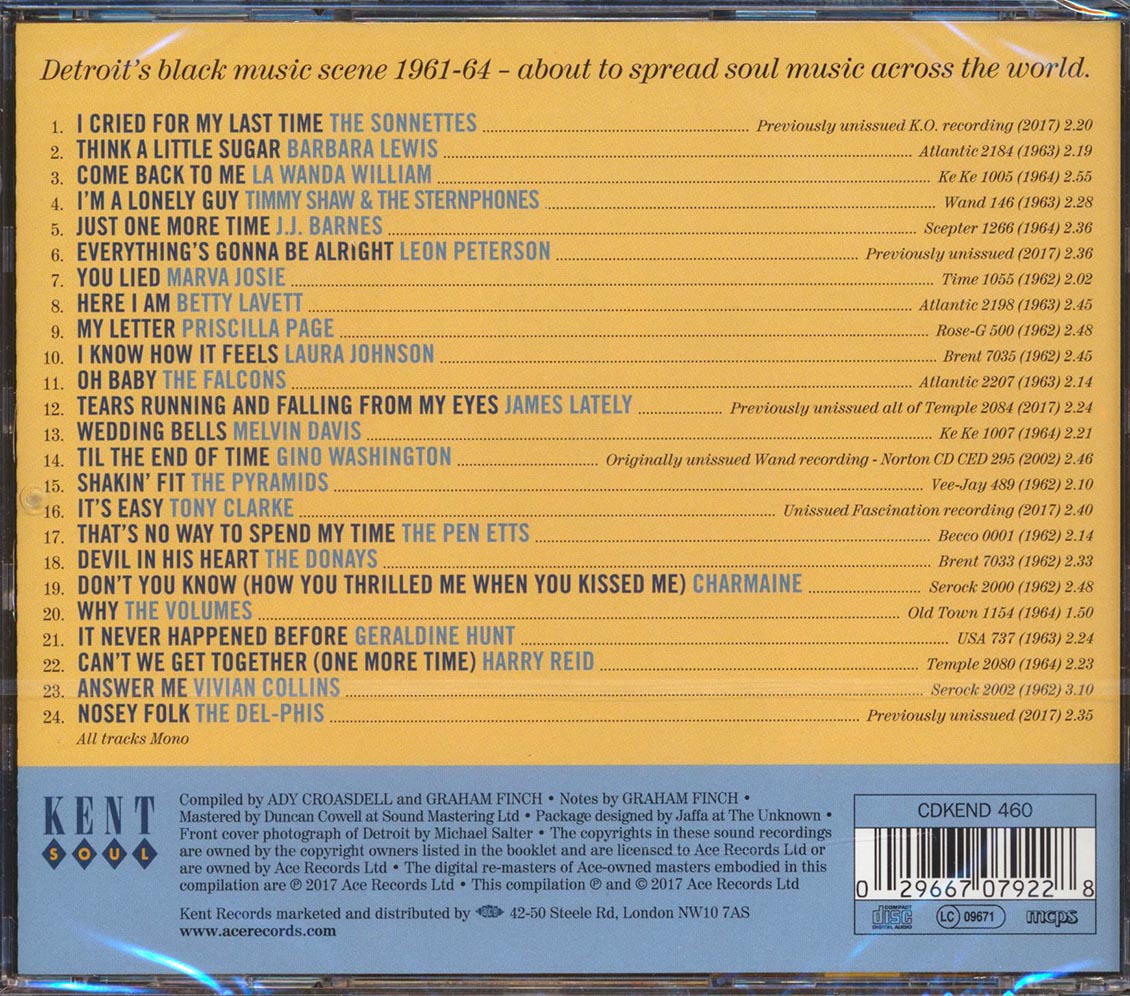 Barbara Lewis, The Pyramids, Timmy Shaw & The Sternphones, Etc. - Birth Of Soul: Special Detroit Edition 1961-64 (24 tracks) (incl. large booklet) (remastered)