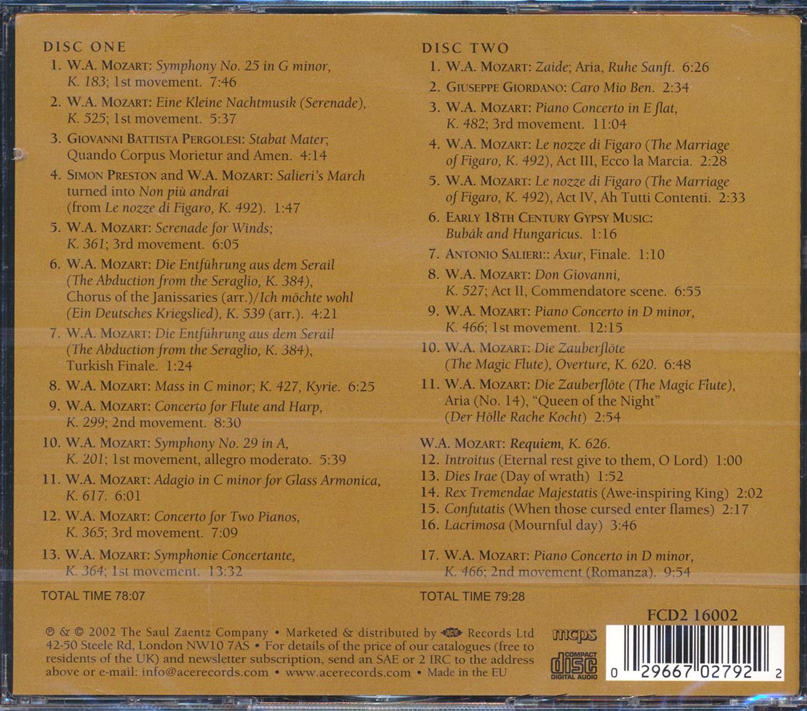 Sir Neville Marriner, Academy Of St. Martin-In-The-Fields - Amadeus: Original Soundtrack Recording, Special Edition The Director's Cut (30 tracks) (2xCD) (incl. 30-page booklet) (remastered)