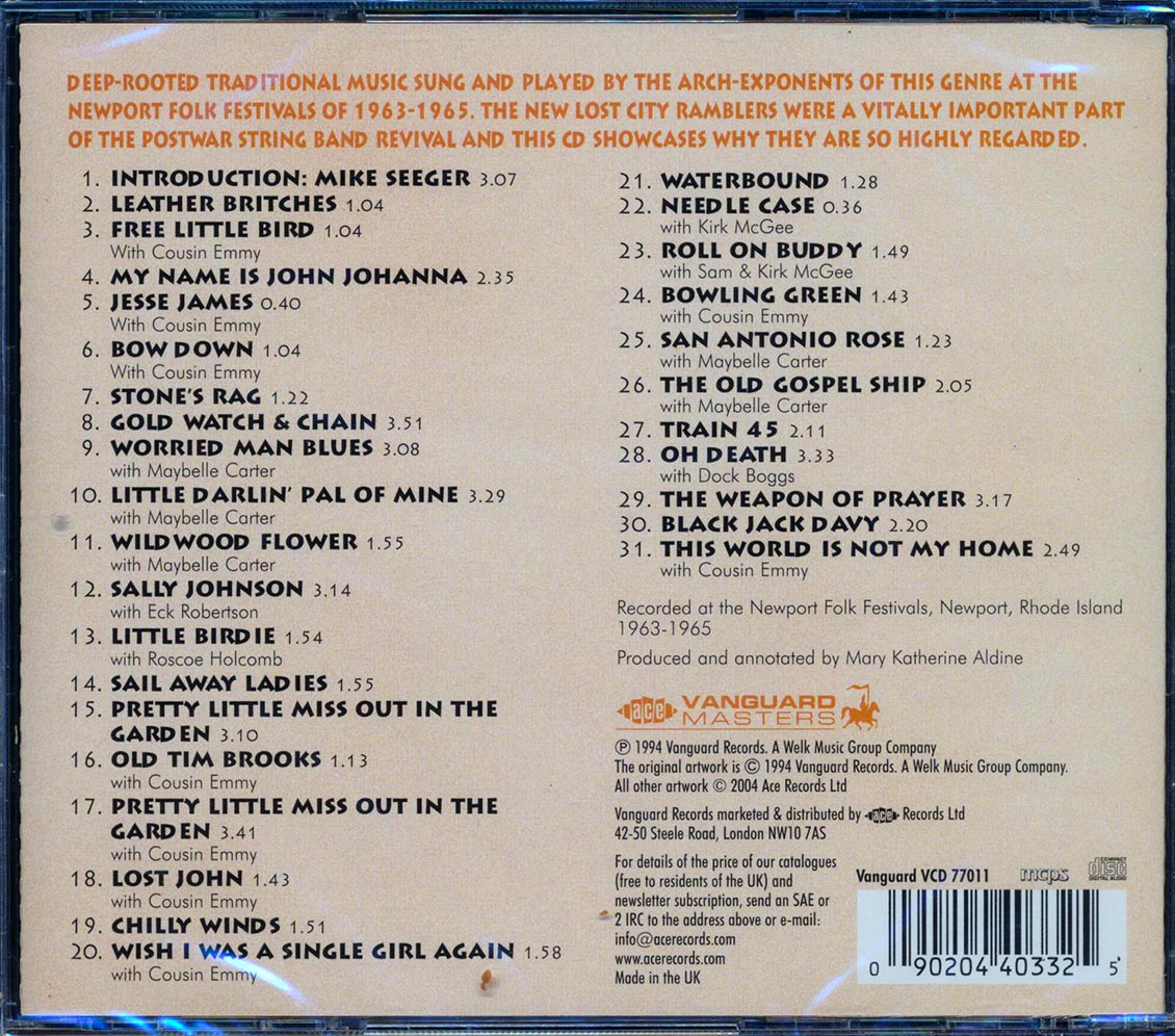 The New Lost City Ramblers - Old Time Music: Newport Folk Festival Classics (31 tracks) (remastered)