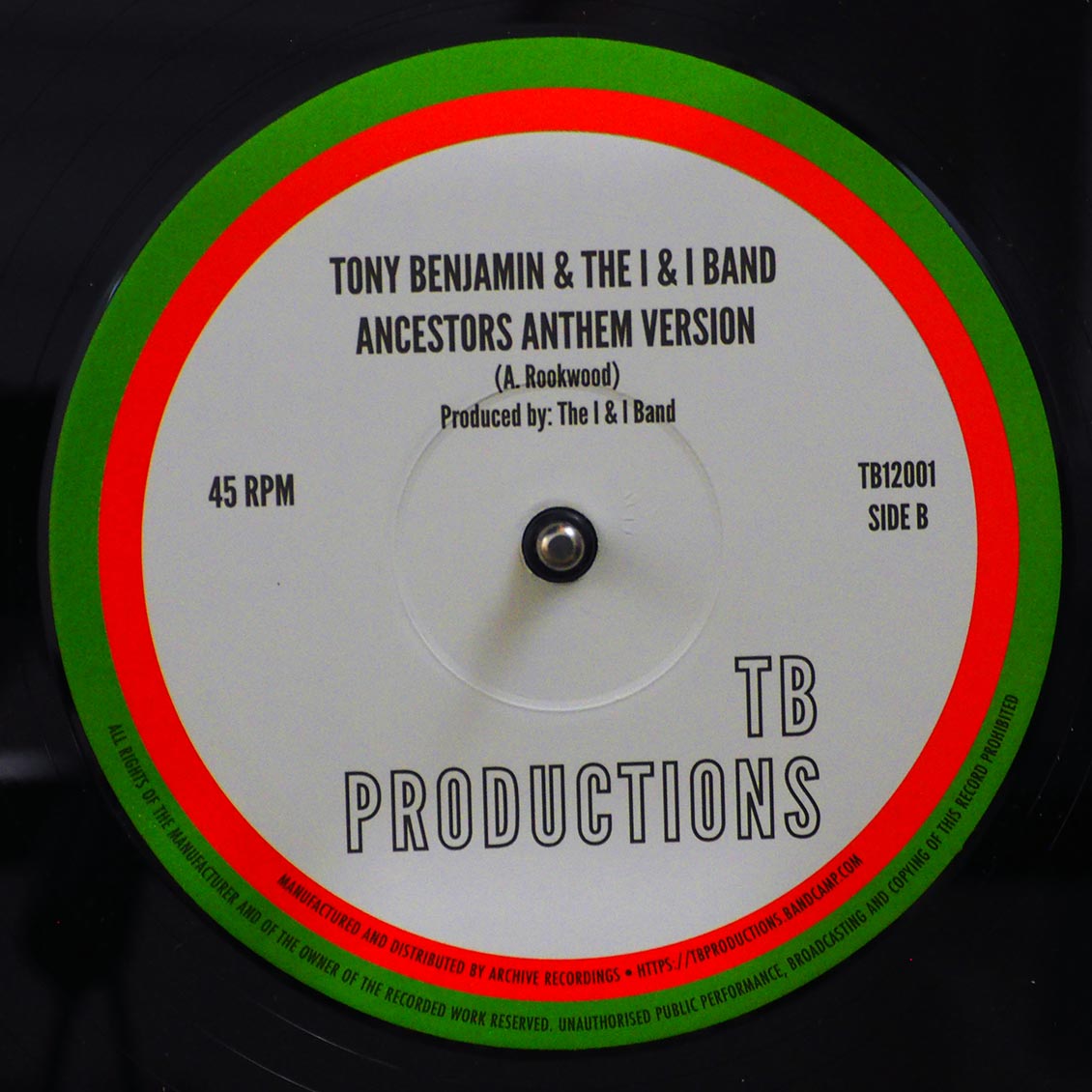 Tony Benjamin & The I & I Band - Ancestors Anthem; Tony Benjamin & The I & I Band - Ancestors Anthem (Mix 2) / The I & I Band - Ancestors Anthem Version