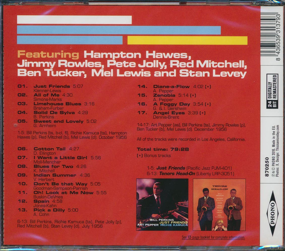 Bill Perkins - Just Friends + Tenors Head-On (2 albums on 1 CD) (+4 bonus tracks) (incl. 12-page booklet) (remastered) (24-bit mastering)