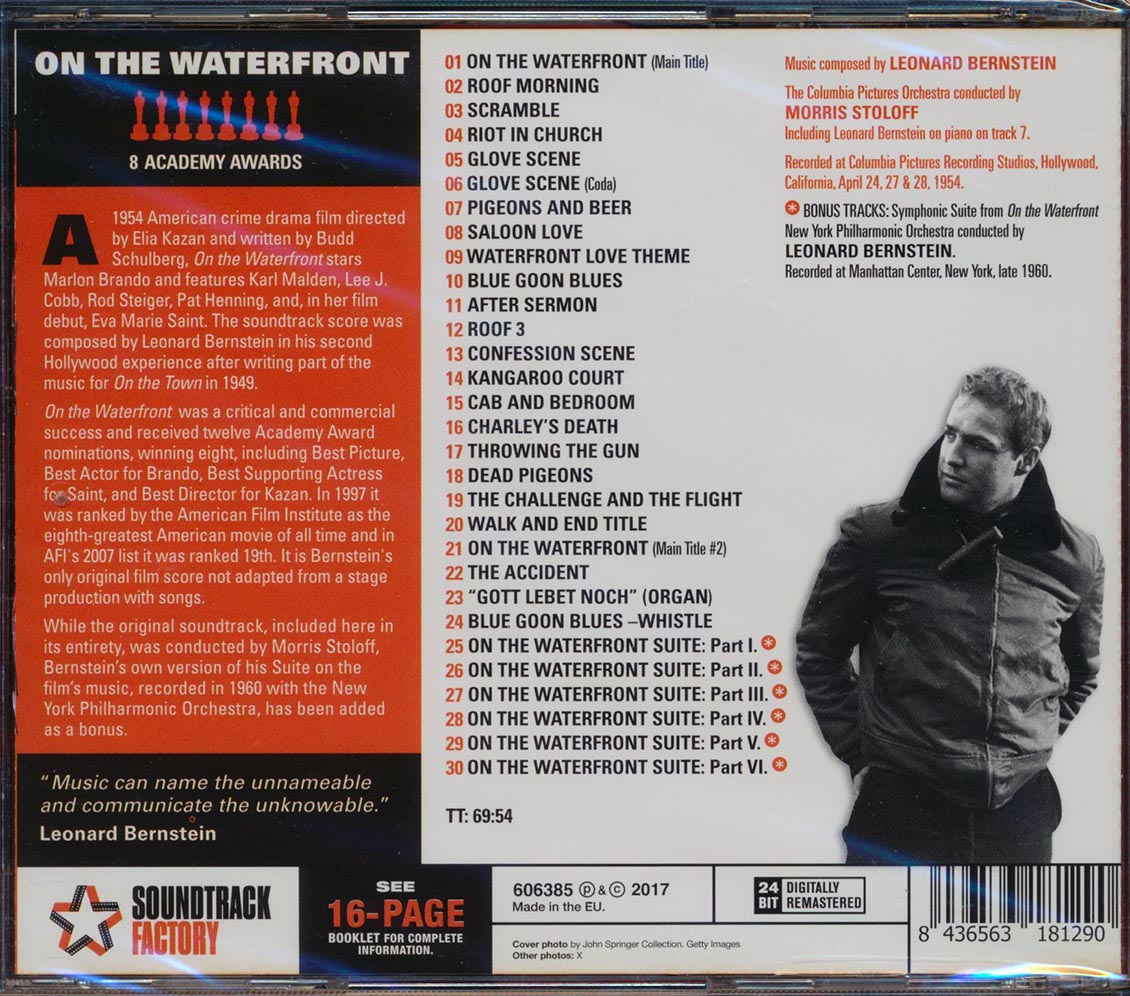 Leonard Bernstein - On The Waterfront Original Motion Picture Soundtrack (30 tracks) (+ 7 bonus tracks) (ltd. ed.) (incl. 16-page booklet) (remastered) (24-bit mastering)