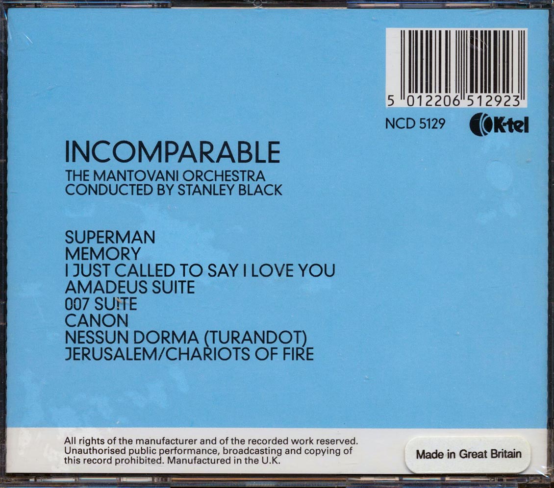 The Mantovani Orchestra - Incomparable (James Bond, Canon, Etc.)