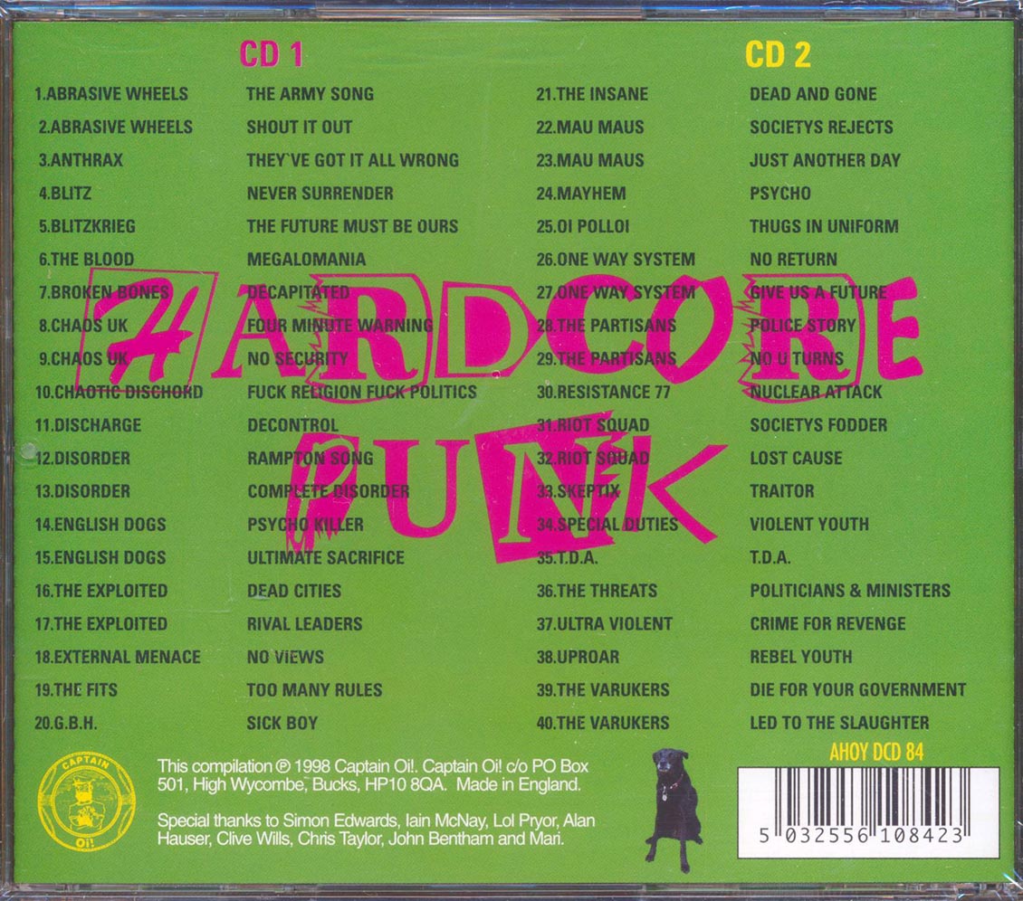Discharge, Blitz, GBH, Discorder, Etc. - 100% Hardcore Punk (40 tracks) (2xCD) (incl. large booklet)