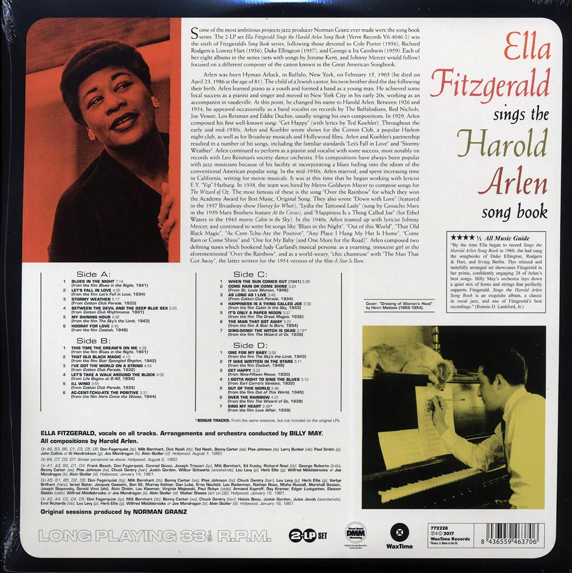 Ella Fitzgerald - Sings The Harold Arlen Song Book (26 tracks) (+ 3 bonus tracks) (DMM) (ltd. ed.) (2xLP) (180g) (High-Def VV) (remastered)