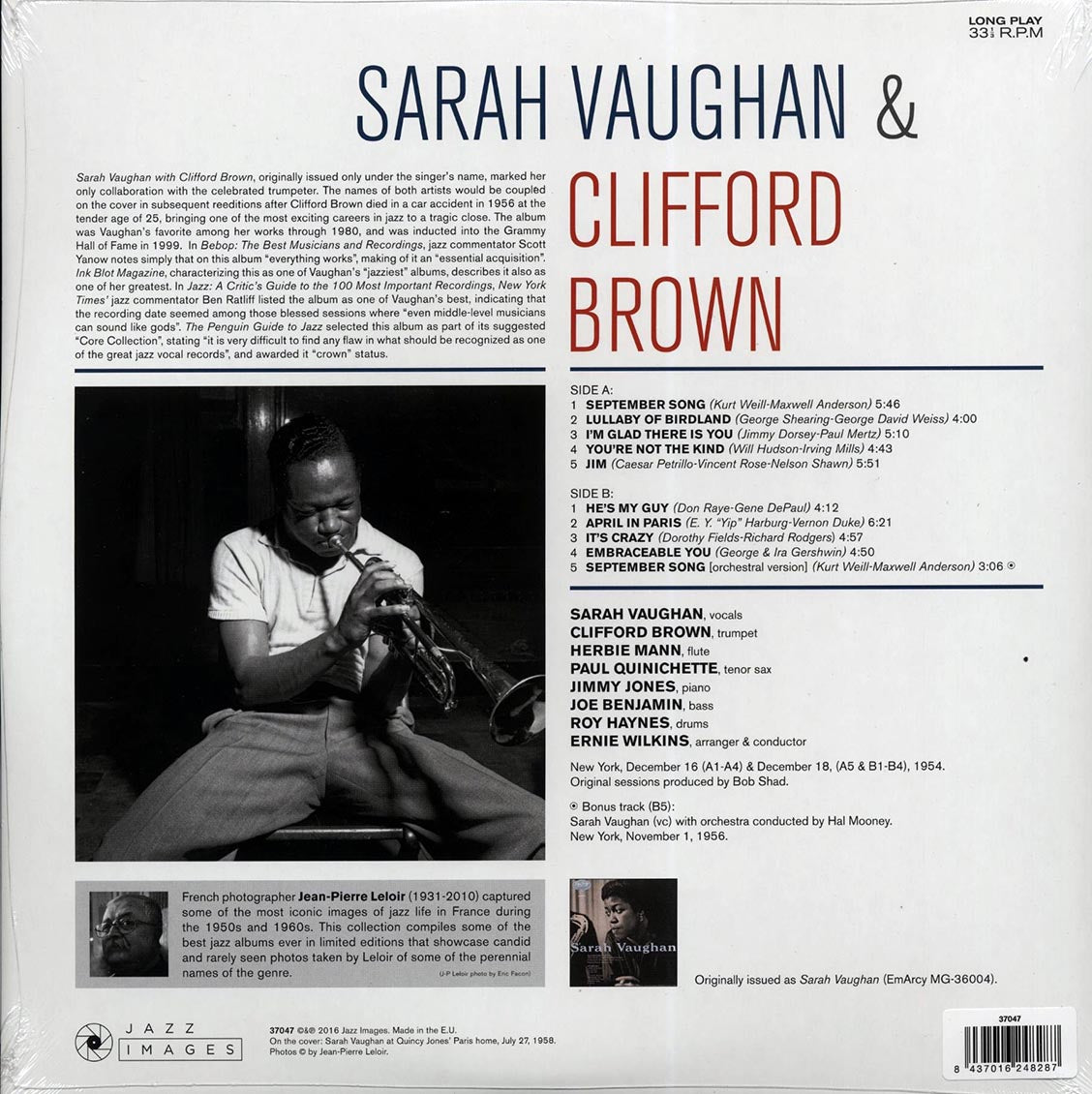 Sarah Vaughan, Clifford Brown - Sarah Vaughan & Clifford Brown (+ 2 bonus tracks) (ltd. ed.) (180g) (High-Def VV)