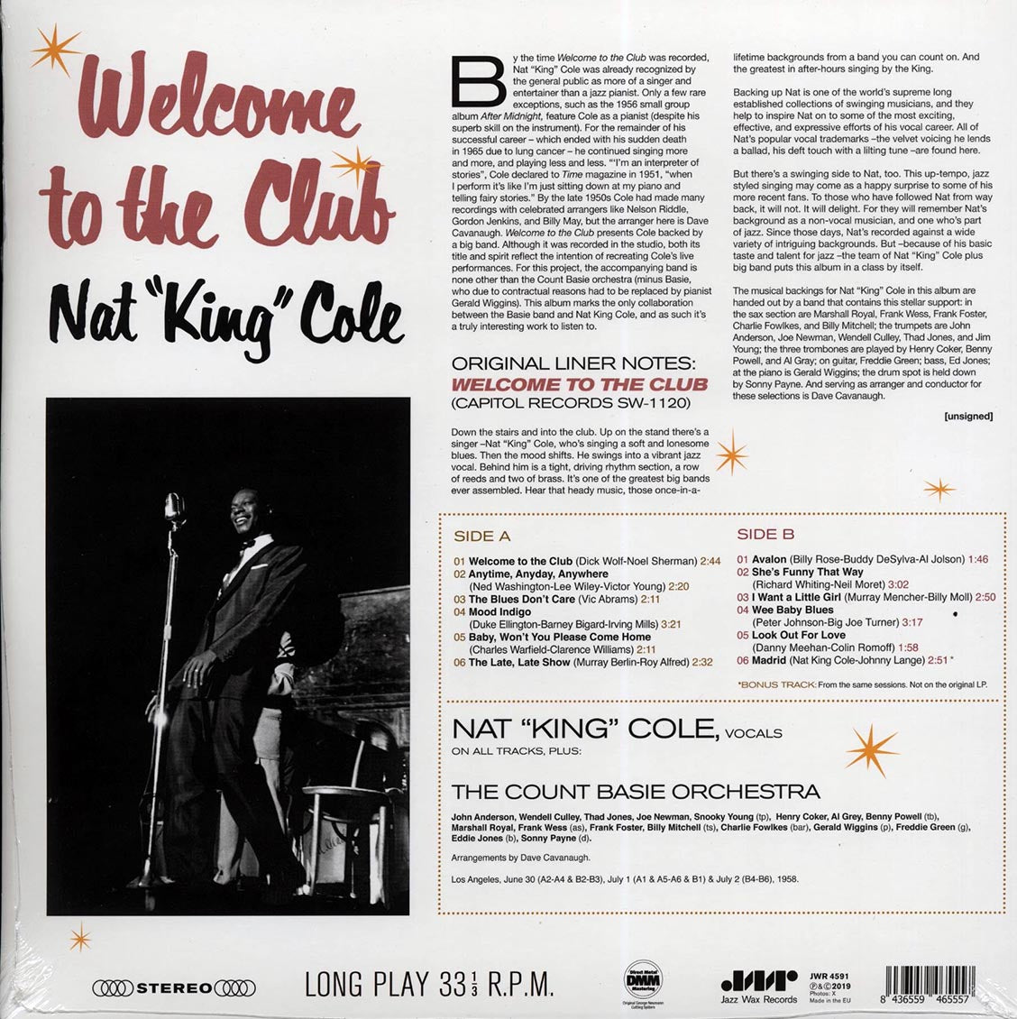 Nat King Cole - Welcome To The Club (+ 2 bonus tracks) (DMM) (ltd. ed.) (180g) (High-Def VV) (remastered)