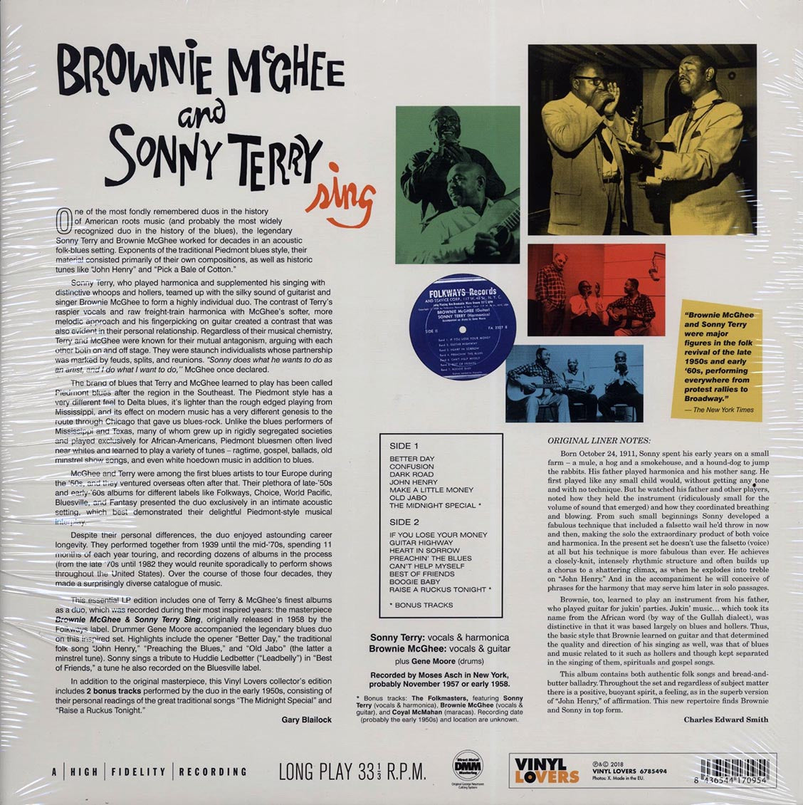 Brownie McGhee, Sonny Terry - Brownie McGhee & Sonny Terry Sing (+ 3 bonus tracks) (DMM) (ltd. ed.) (180g) (High-Def VV)