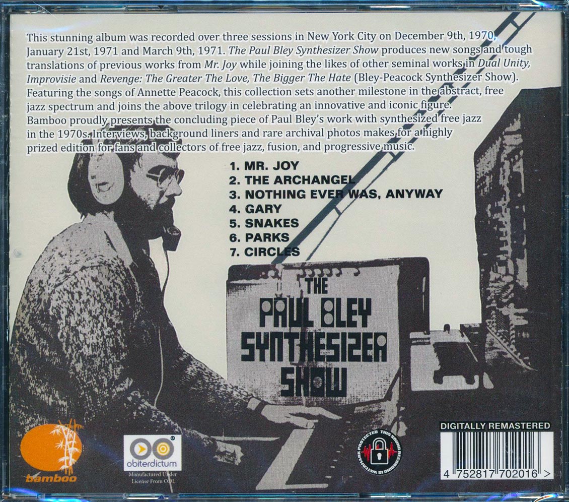 The Paul Bley Synthesizer Show - The Paul Bley Synthesizer Show (incl. 8-page booklet) (remastered)