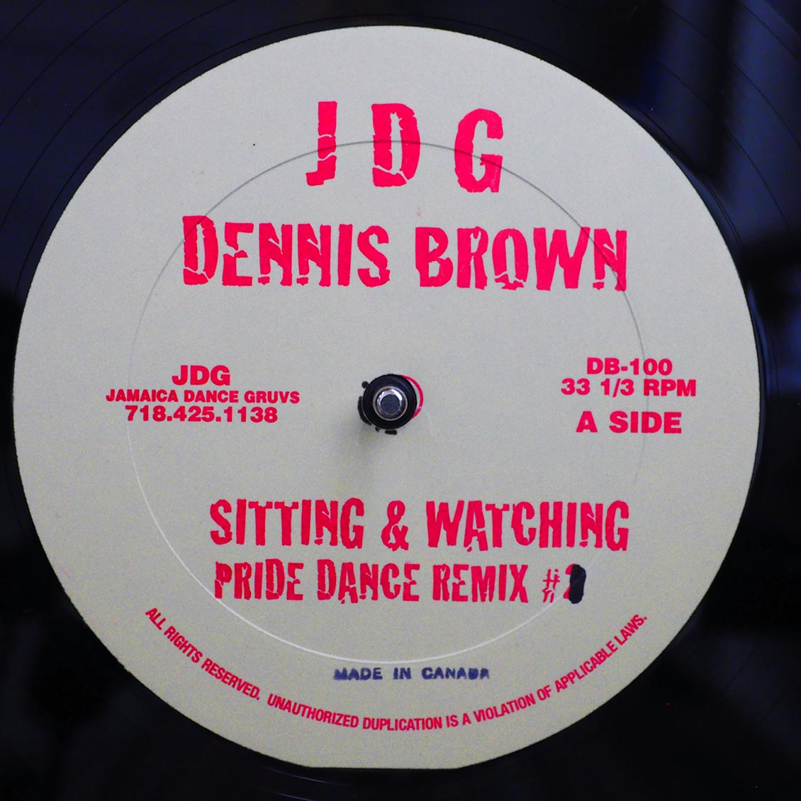 Dennis Brown - Sitting & Watching (Pride Dance Remix) / Dennis Brown - Sitting & Watching (Pride Dance Remix #2) (orig. press)