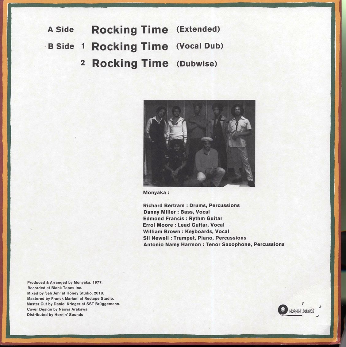 Monyaka - Rocking Time (Extended Mix) / Monyaka - Rocking Time (Vocal Dub); Monyaka - Rocking Time (Dubwise)
