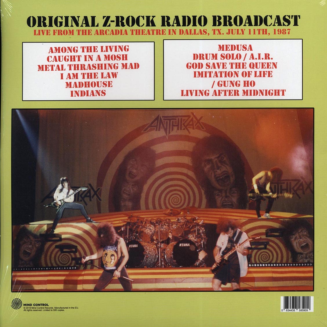 Anthrax - Metal Thrashing Mad: The Arcadia Theatre, Dallas, TX July 11th, 1987 FM Broadcast (ltd. 500 copies made)