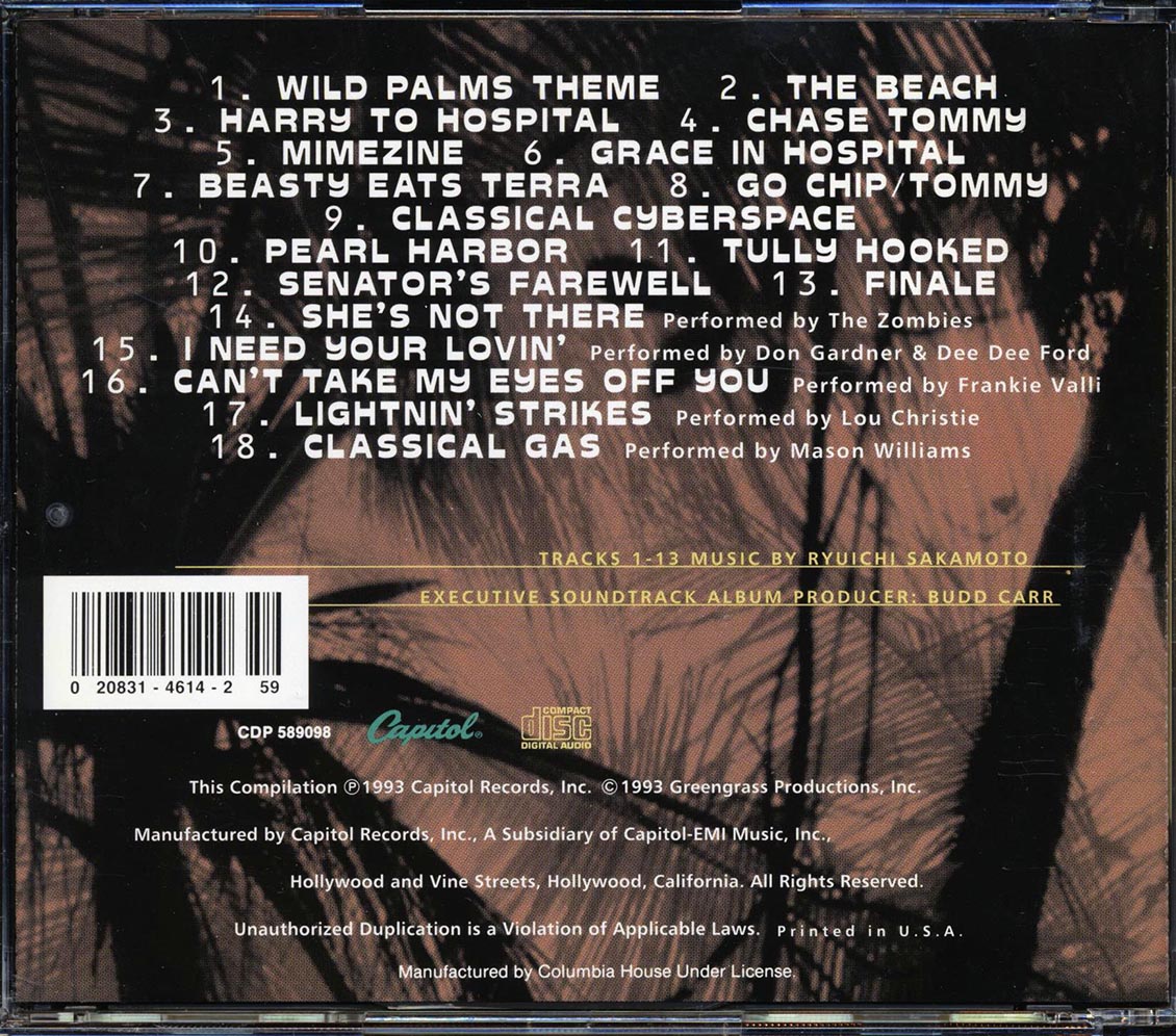 Syuichi Sakamoto - Oliver Stone Presents Wild Palms: Original ABC Event Series Soundtrack