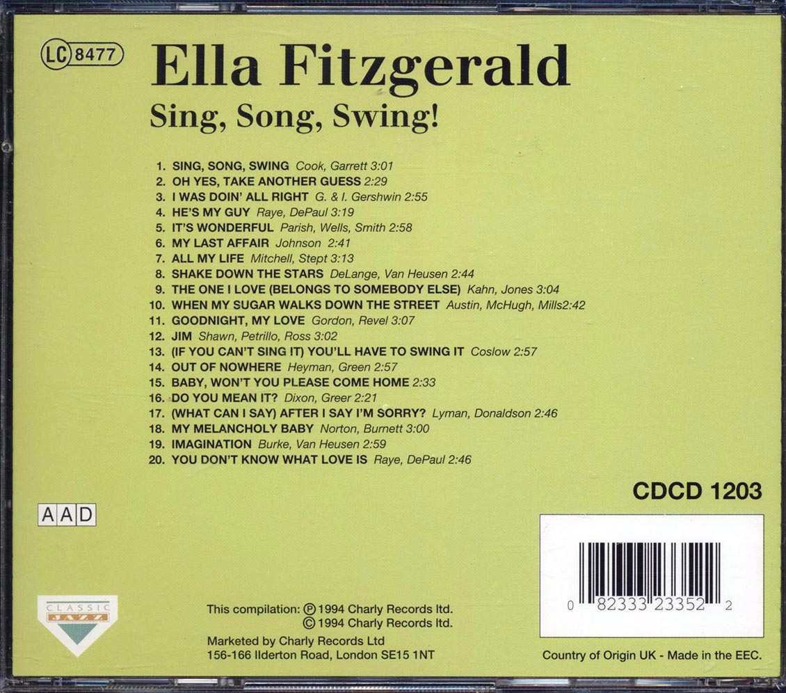 Ella Fitzgerald - Sing, Song, Swing (20 tracks)