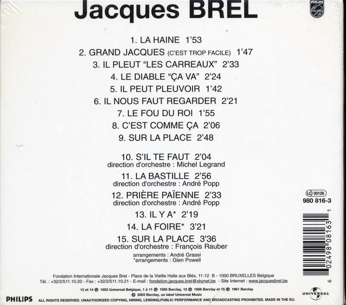 Jacques Brel - Grand Jacques (deluxe 3-fold digipak)