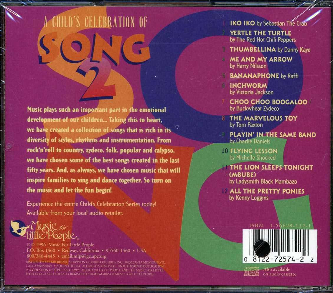 Sebastian The Crab, Red Hot Chili Peppers, Charlie Daniels Band, Etc. - A Child's Celebration Of Song 2 (marked/ltd stock)