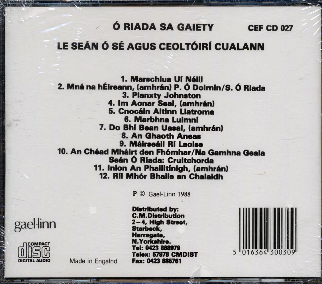 Sean O Riada Le Sean O Se Agus Ceoltoiri Cualann - O Riada Sa Gaiety