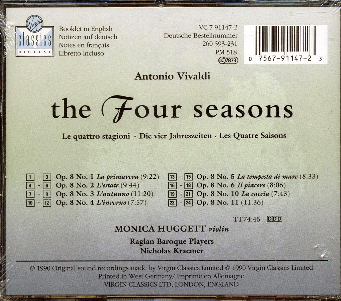 Monica Huggett, Raglan Baroque Players, Nicholas Kraemer - Vivaldi: The Four Seasons