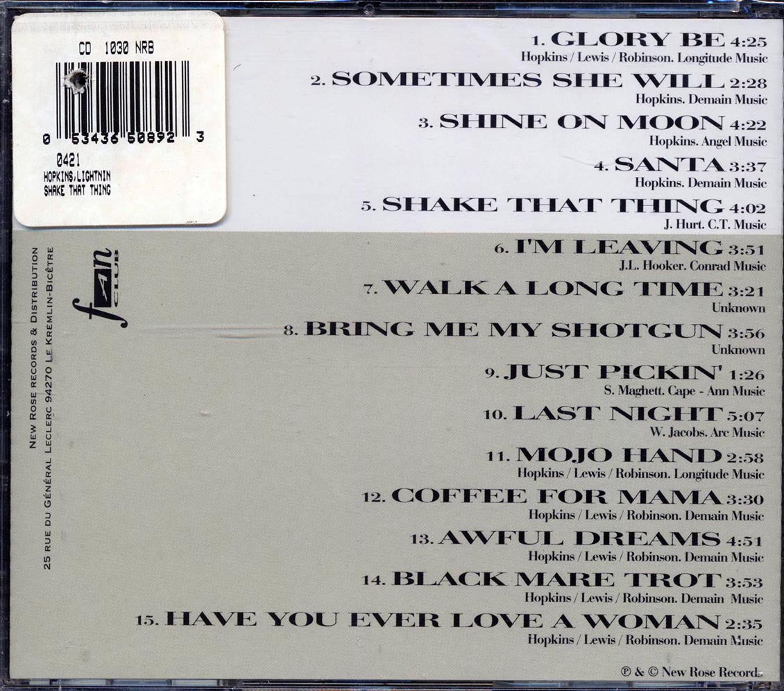 Lightnin' Hopkins - Shake That Thing (marked/ltd stock)