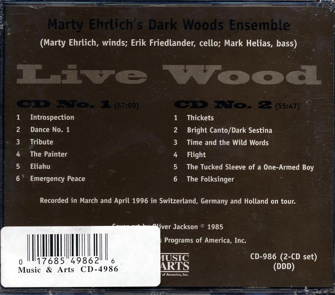 Marty Ehrlich's Dark Woods Ensemble - Live Wood (2xCD)