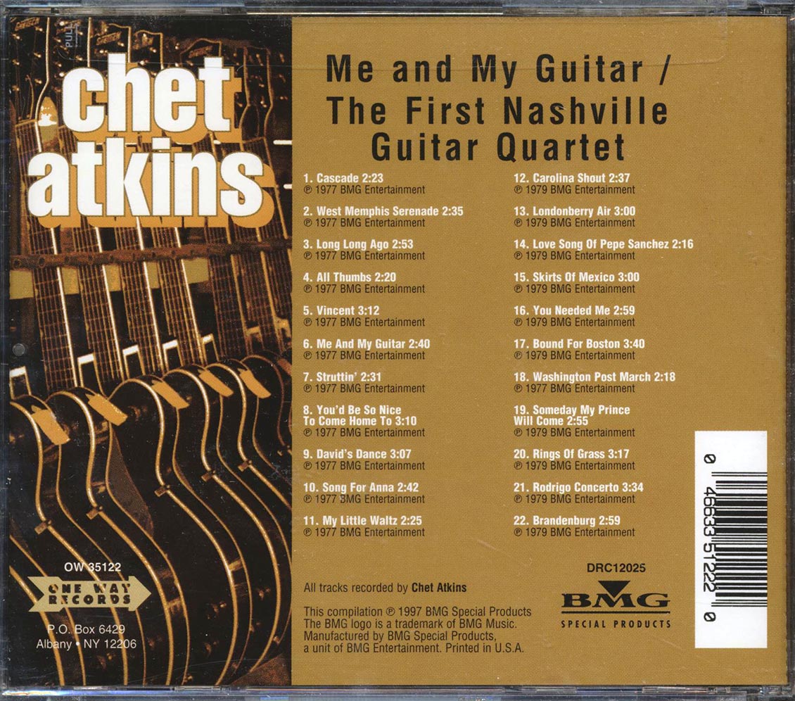 Chet Atkins - Me And My Guitar + First Nashville Guitar Quartet (2 albums on 1 CD) (22 tracks)