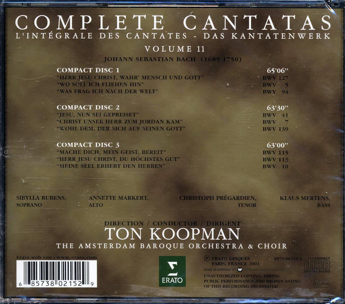 Tom Koopman, The Amsterdam Baroque Orchestra & Choir - Bach: Complete Cantatas Volume 11 (marked/ltd stock)