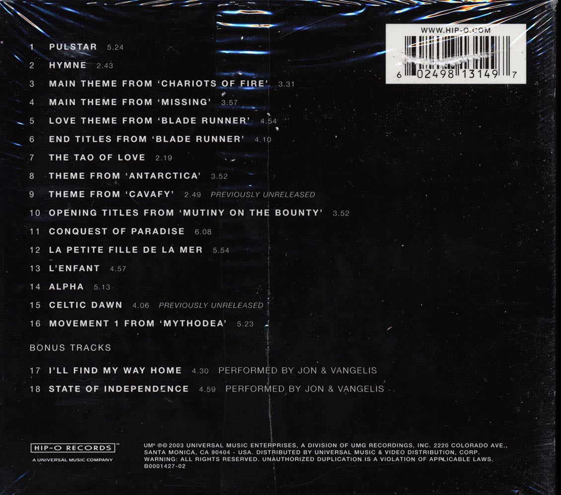 Vangelis - Odyssey: The Definitive Collection (+2 bonus tracks) (marked/ltd stock)
