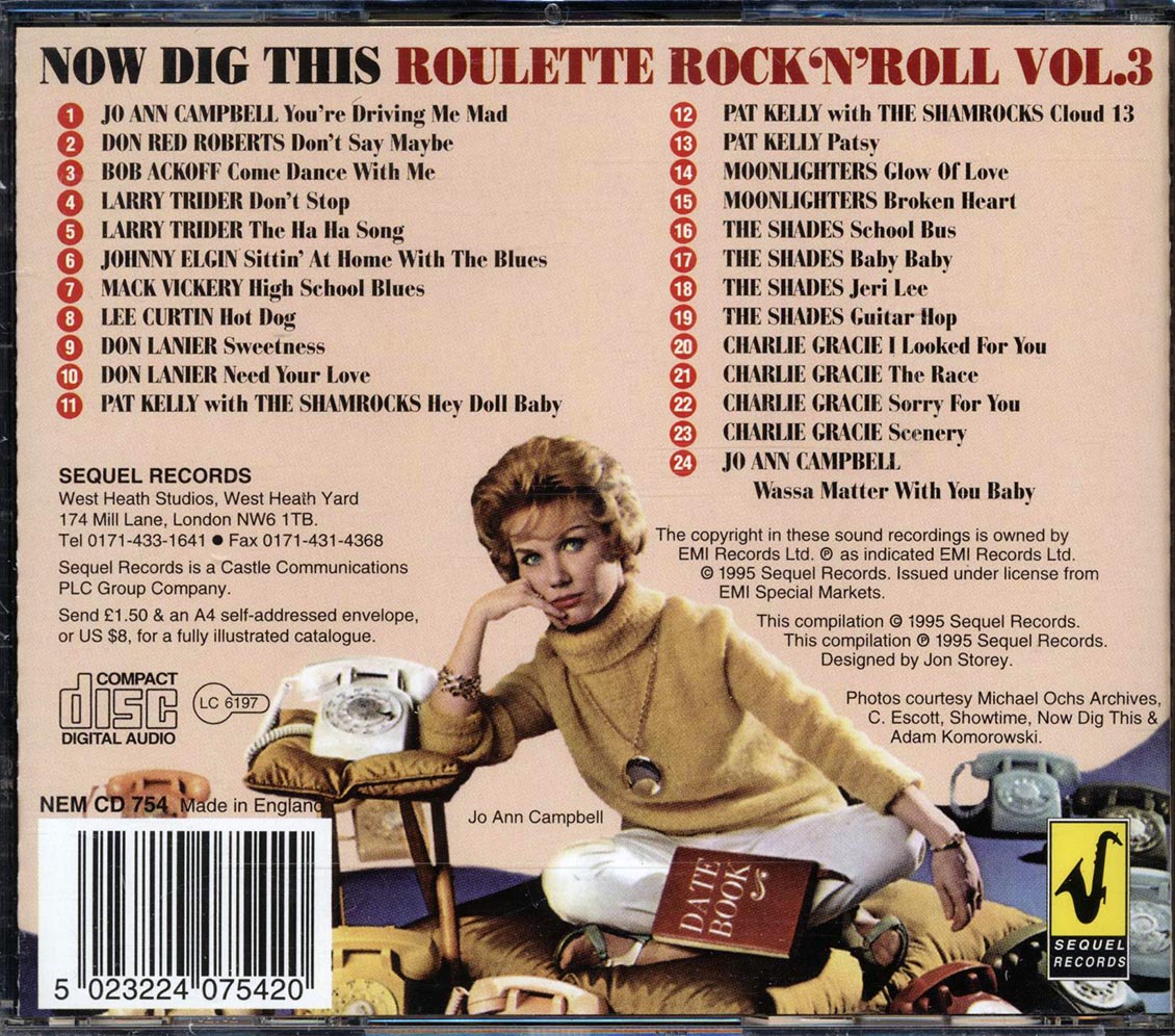 Jo Ann Campbell, Don Red Roberts, Larry Trider, Etc. - Now Dig This: Roulette Rock N Roll Volume 3 (24 tracks)