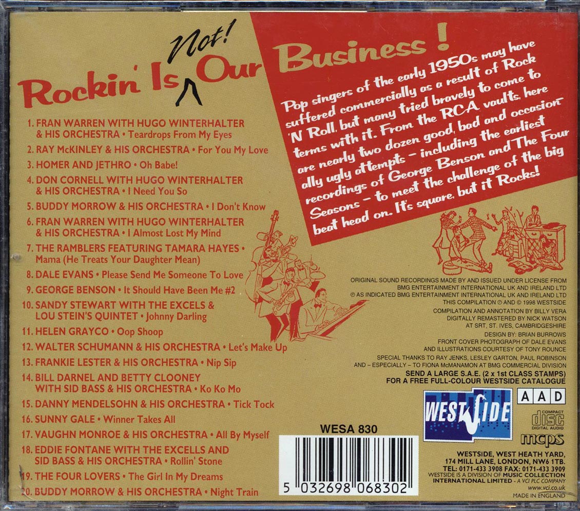 Vaughn Monroe, Homer & Jethro, The Ramblers, Etc. - Rockin' Is Not Our Business! 20 Crazy Covers Of Rockin' R&B Classics 1950-58 (20 tracks)