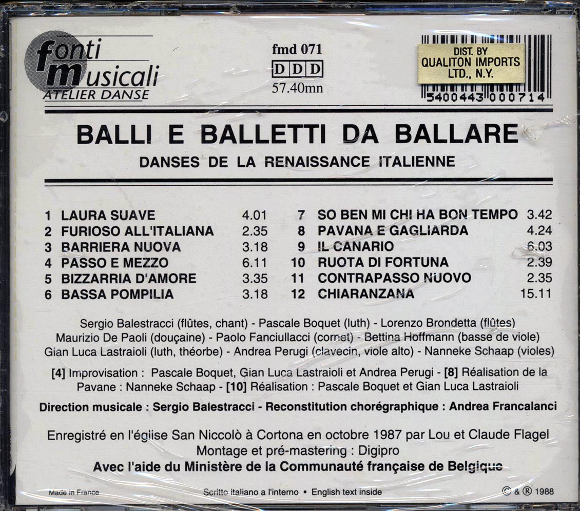 Various - Balli E Balletti Da Ballare: Danses De La Renaissance Italeinne