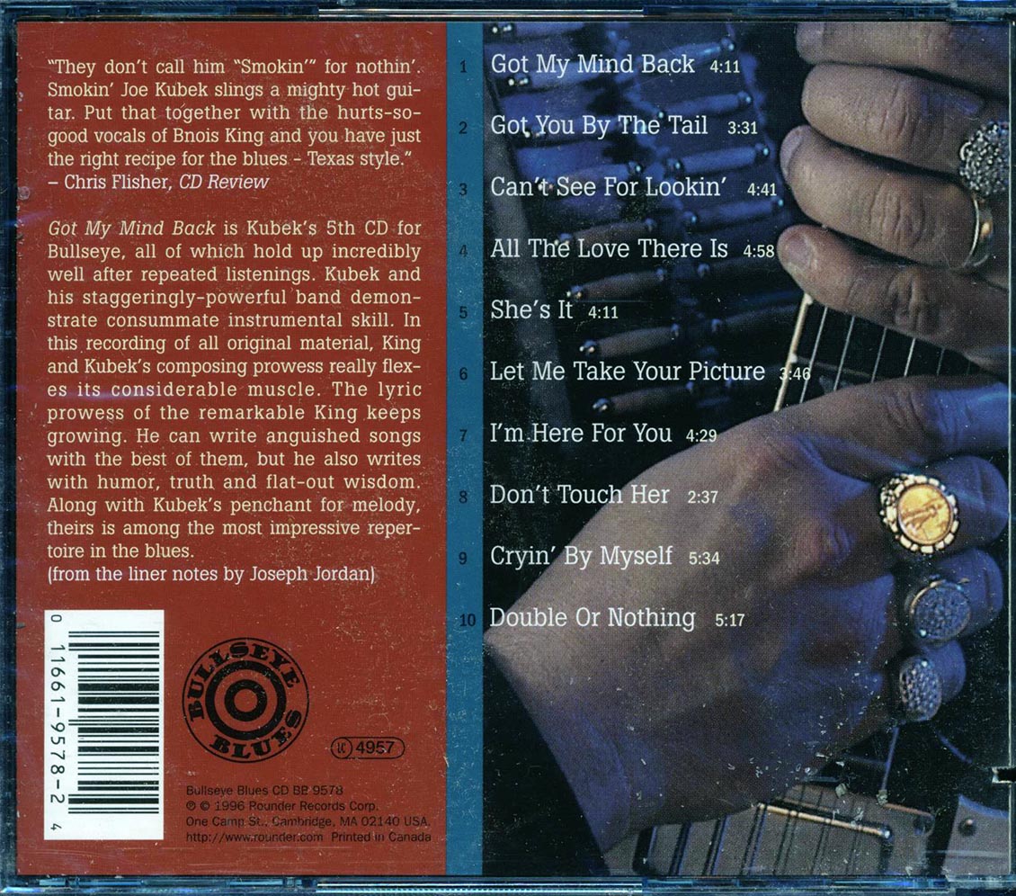 Smokin' Joe Kubek Band, Bnois King - Got My Mind Back (marked/ltd stock)
