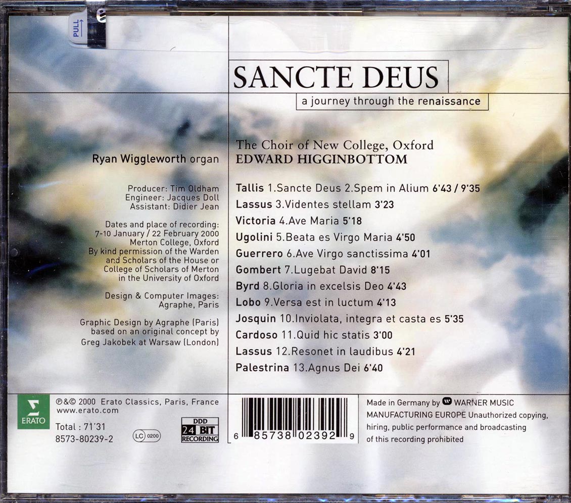 Edward Higginbottom, The Choir Of New College Oxford - Sancte Deus: Journey Through The Renaissance