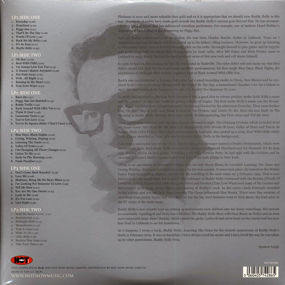 Buddy Holly - The Platinum Collection (50 tracks) (3xLP) (white vinyl)
