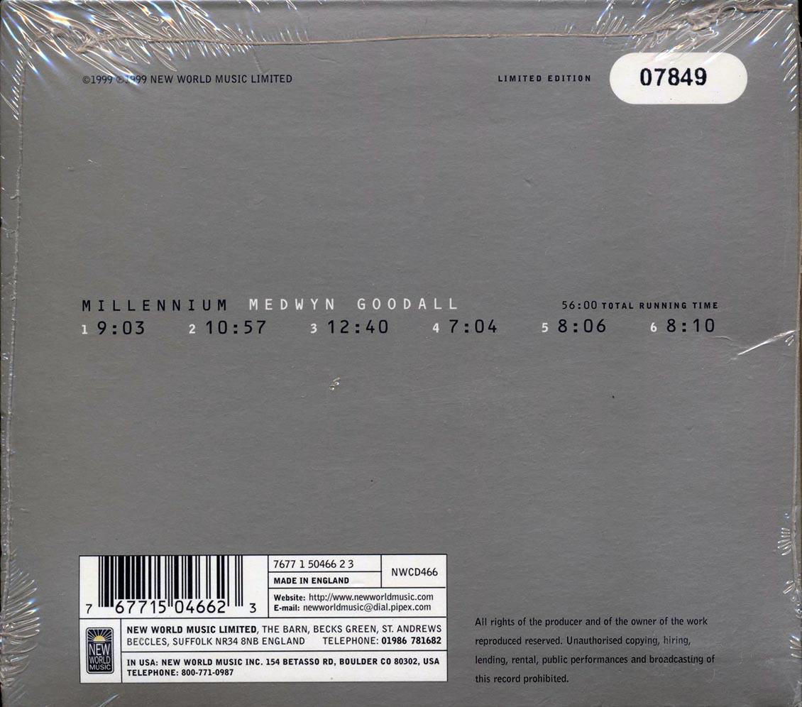 Medwyn Goodall - Millennium (numbered ltd.ed.)