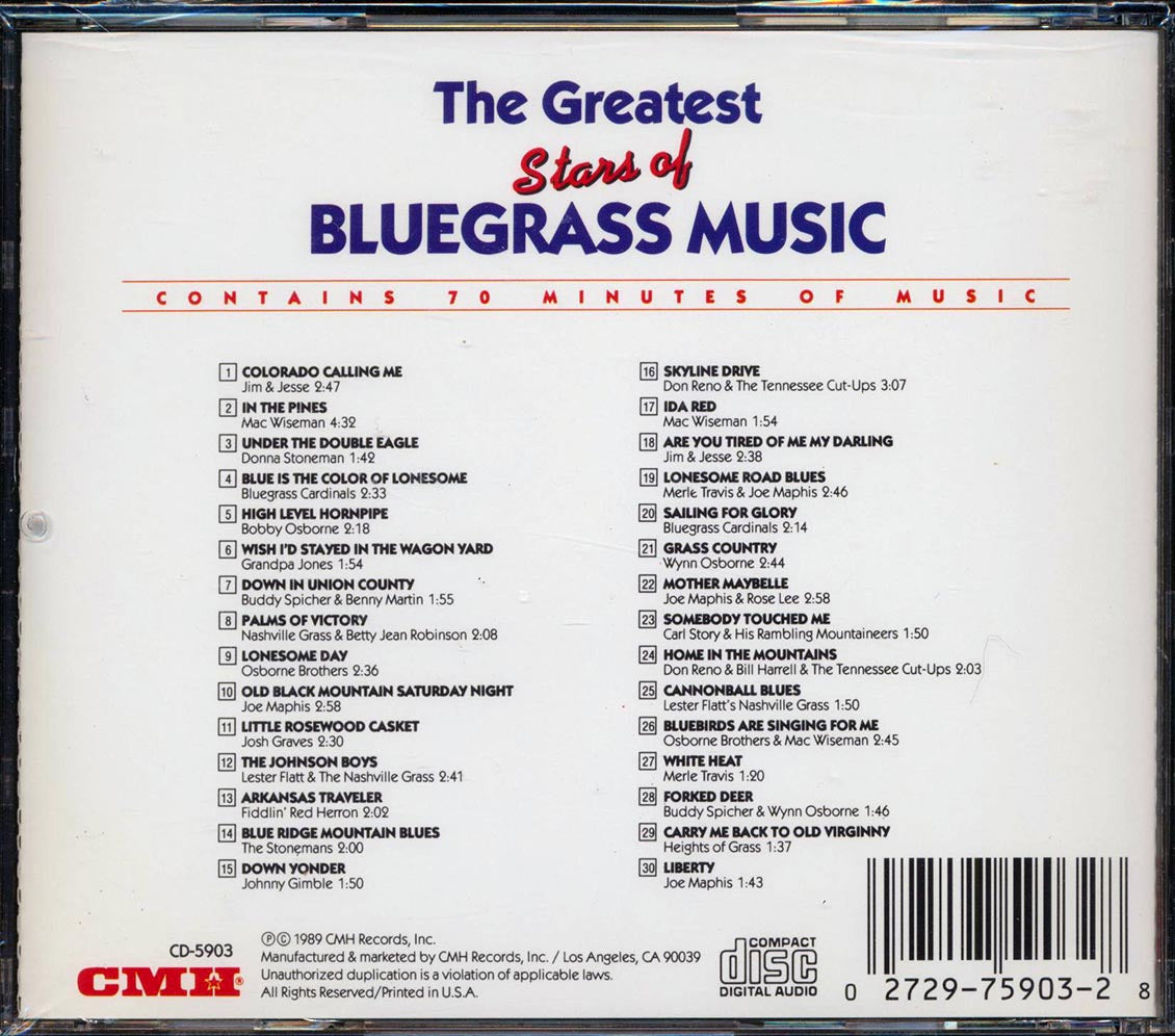 Jim & Jesse, Mac Wiseman, Donna Stoneman, Grandpa Jones, Etc. - The Greatest Stars Of Bluegrass Music (marked/ltd stock)