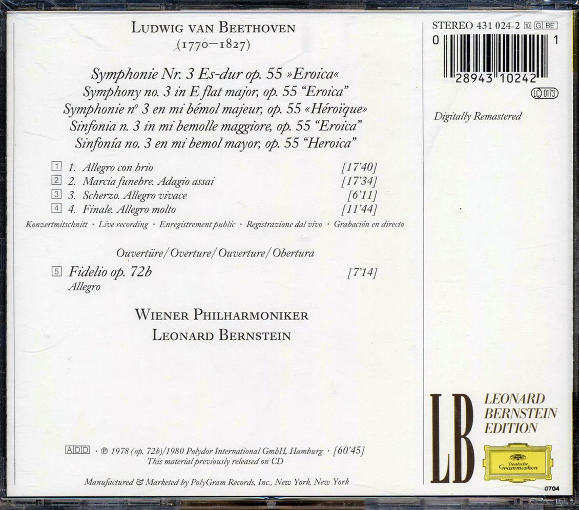 Wiener Philharmoniker - Beethoven Symphony No. 3 Eroica; Fidelio Overture