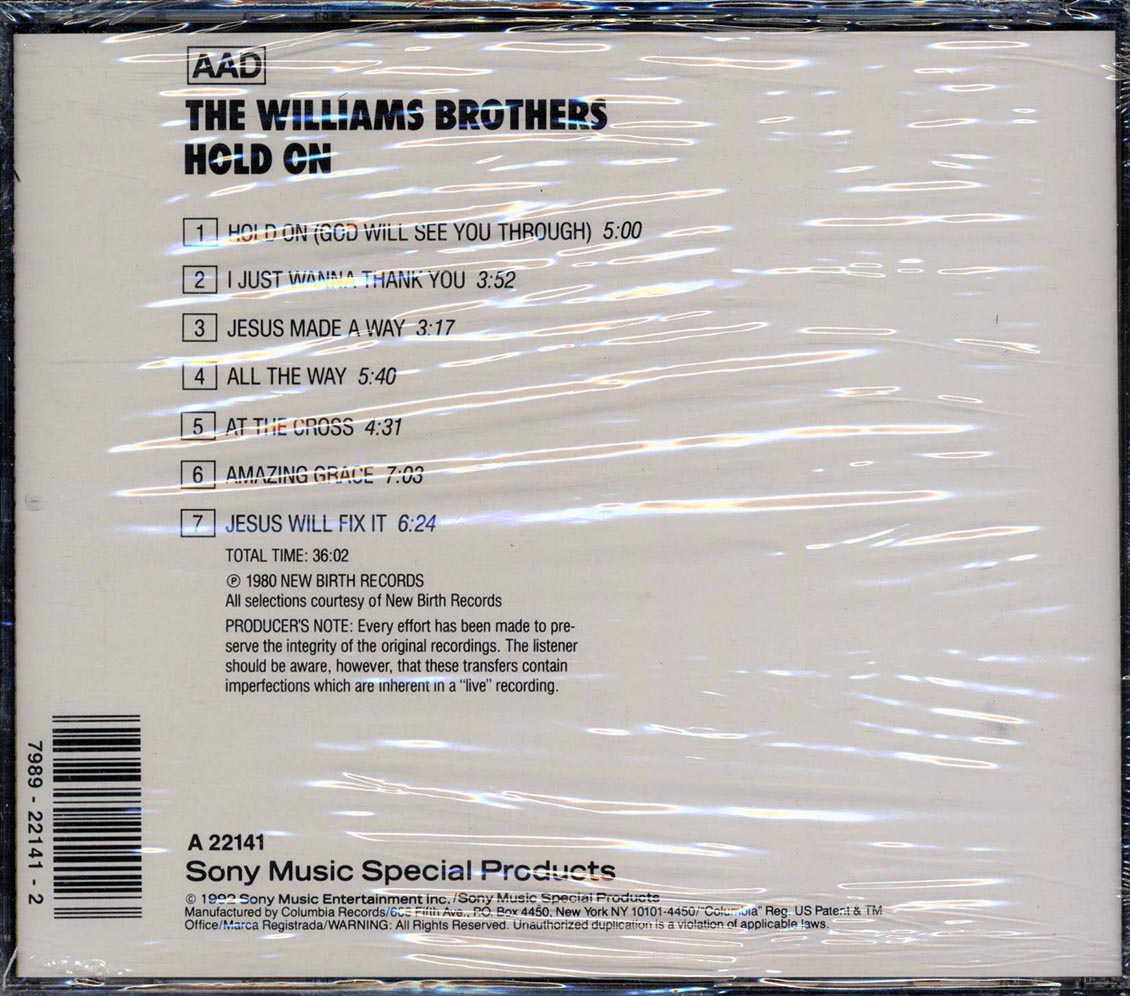 The Williams Brothers - Hold On