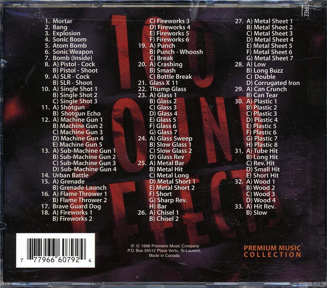 Various - 100 Sound Effects Volume 1