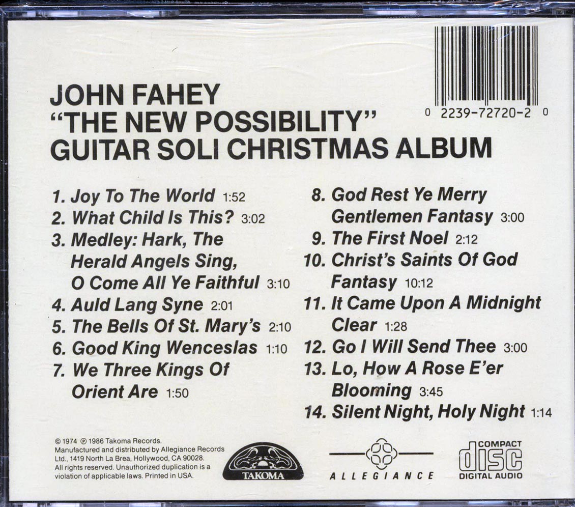 John Fahey - The New Possibility: Guitar Soli Chirstmas Album