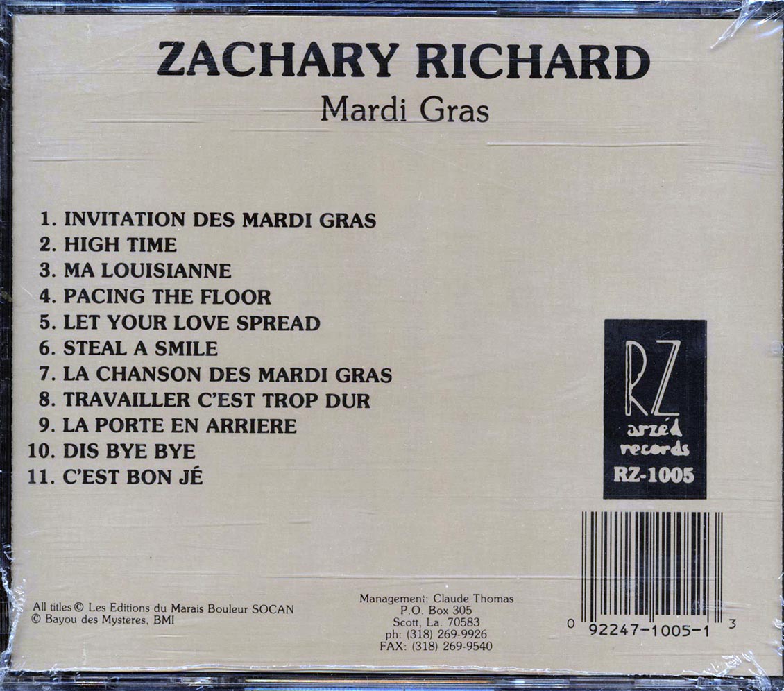 Zachary Richard - Mardi Gras