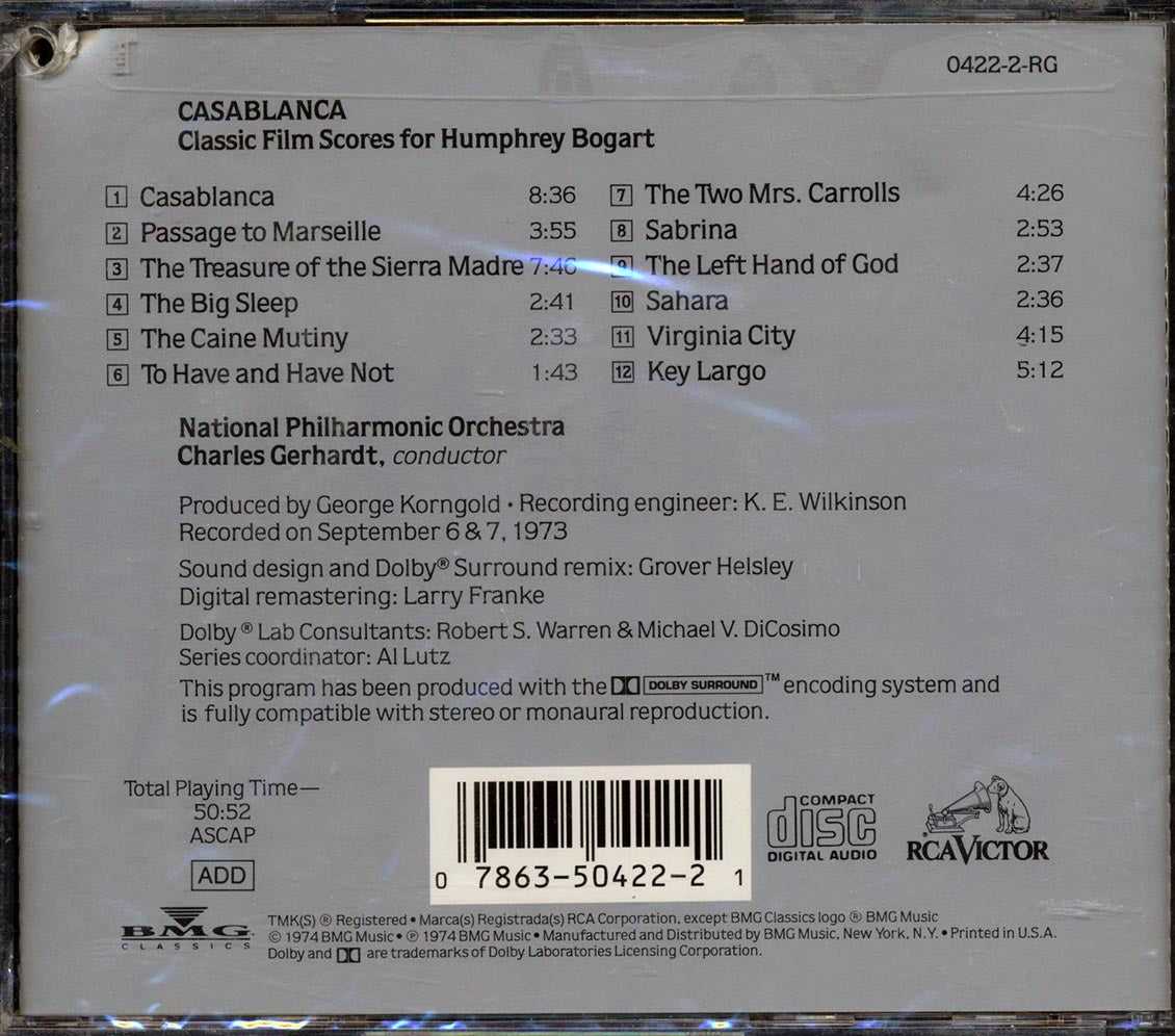 Charles Gerhardt, National Philharmonic Orchestra - Casablanca: Classic Film Scores For Humphrey Bogart (marked/ltd stock)