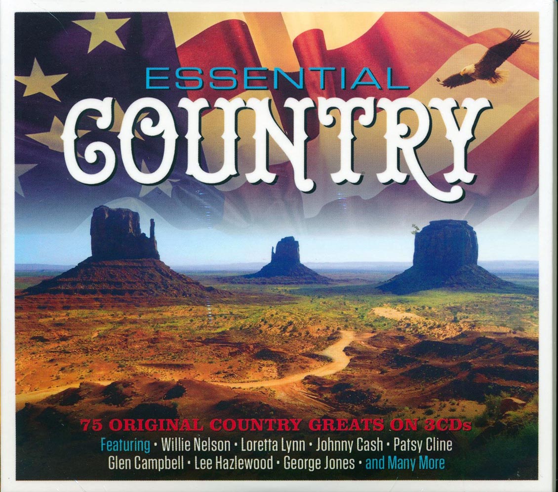 Willie Nelson, Loretta Lynn, Patsy Cline, Glen Campbell - Essential Country (75 tracks) (3xCD) (deluxe 4-fold digipak)