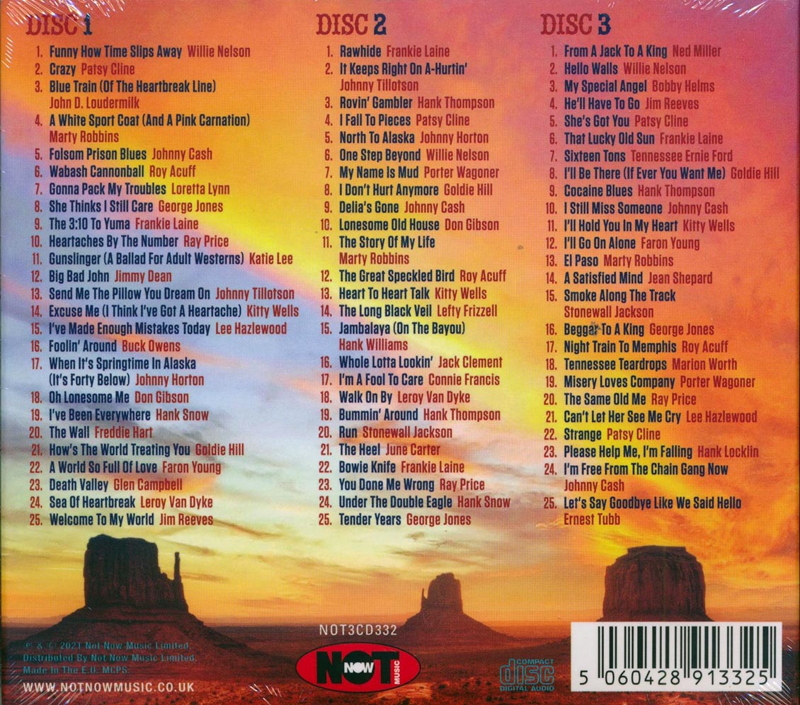 Willie Nelson, Loretta Lynn, Patsy Cline, Glen Campbell - Essential Country (75 tracks) (3xCD) (deluxe 4-fold digipak)