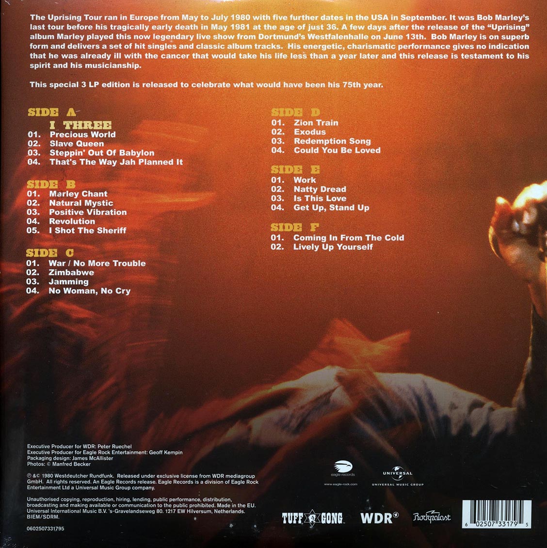 Bob Marley - Uprising Live! (75th Anniv. Ed.) (23 tracks) (3xLP) (180g)