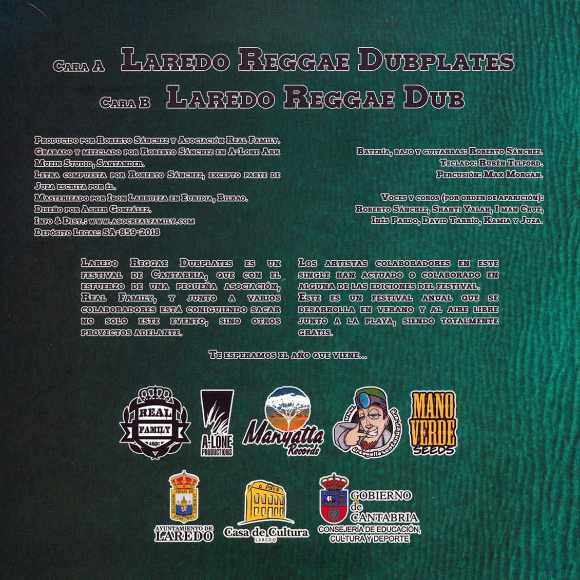 Roberto Ranchez, Shanti Yalah, I Man Cruz, Ines Pardo, David Tarrio - Laredo Reggae Dubplates / Lone Ark Riddim Force - Laredo Reggae Dub